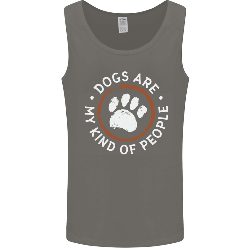 Dogs Are My Kind of People Funny Quote Mens Vest Tank Top Charcoal