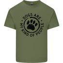 Dogs Are My Kind of People Quote Funny Mens Cotton T-Shirt Tee Top Military Green