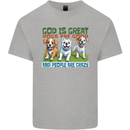 Dogs God is Great Christian Christianity Jesus Kids T-Shirt Childrens Sports Grey