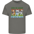Dogs God is Great Christian Christianity Jesus Mens Cotton T-Shirt Tee Top Charcoal