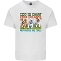 Dogs God is Great Christian Christianity Jesus Mens Cotton T-Shirt Tee Top White