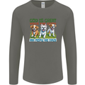 Dogs God is Great Christian Christianity Jesus Mens Long Sleeve T-Shirt Charcoal