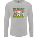 Dogs God is Great Christian Christianity Jesus Mens Long Sleeve T-Shirt Sports Grey