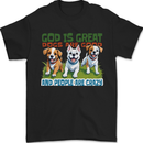 Dogs God is Great Christian Christianity Jesus Mens T-Shirt 100% Cotton Black