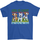 Dogs God is Great Christian Christianity Jesus Mens T-Shirt 100% Cotton Royal Blue