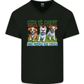 Dogs God is Great Christian Christianity Jesus Mens V-Neck Cotton T-Shirt Black