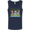 Dogs God is Great Christian Christianity Jesus Mens Vest Tank Top Navy Blue