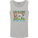 Dogs God is Great Christian Christianity Jesus Mens Vest Tank Top Sports Grey