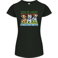 Dogs God is Great Christian Christianity Jesus Womens Petite Cut T-Shirt Black