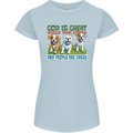 Dogs God is Great Christian Christianity Jesus Womens Petite Cut T-Shirt Light Blue