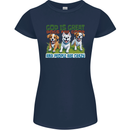 Dogs God is Great Christian Christianity Jesus Womens Petite Cut T-Shirt Navy Blue