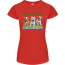 Dogs God is Great Christian Christianity Jesus Womens Petite Cut T-Shirt Red