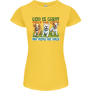 Dogs God is Great Christian Christianity Jesus Womens Petite Cut T-Shirt Yellow