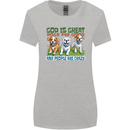 Dogs God is Great Christian Christianity Jesus Womens Wider Cut T-Shirt Sports Grey
