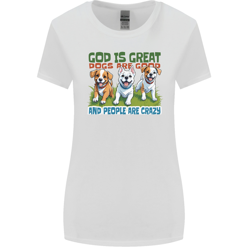 Dogs God is Great Christian Christianity Jesus Womens Wider Cut T-Shirt White