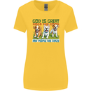 Dogs God is Great Christian Christianity Jesus Womens Wider Cut T-Shirt Yellow
