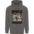 Dogs Make Me Happy Funny Mens 80% Cotton Hoodie Charcoal