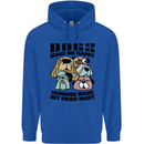 Dogs Make Me Happy Funny Mens 80% Cotton Hoodie Royal Blue