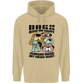 Dogs Make Me Happy Funny Mens 80% Cotton Hoodie Sand