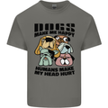 Dogs Make Me Happy Funny Mens Cotton T-Shirt Tee Top Charcoal