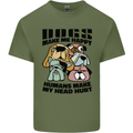Dogs Make Me Happy Funny Mens Cotton T-Shirt Tee Top Military Green