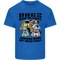 Dogs Make Me Happy Funny Mens Cotton T-Shirt Tee Top Royal Blue