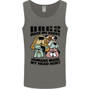 Dogs Make Me Happy Funny Mens Vest Tank Top Charcoal