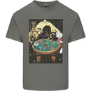 Dogs Playing Poker Mens Cotton T-Shirt Tee Top Charcoal