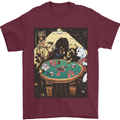 Dogs Playing Poker Mens T-Shirt 100% Cotton Maroon