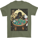 Dogs Playing Poker Mens T-Shirt 100% Cotton Military Green
