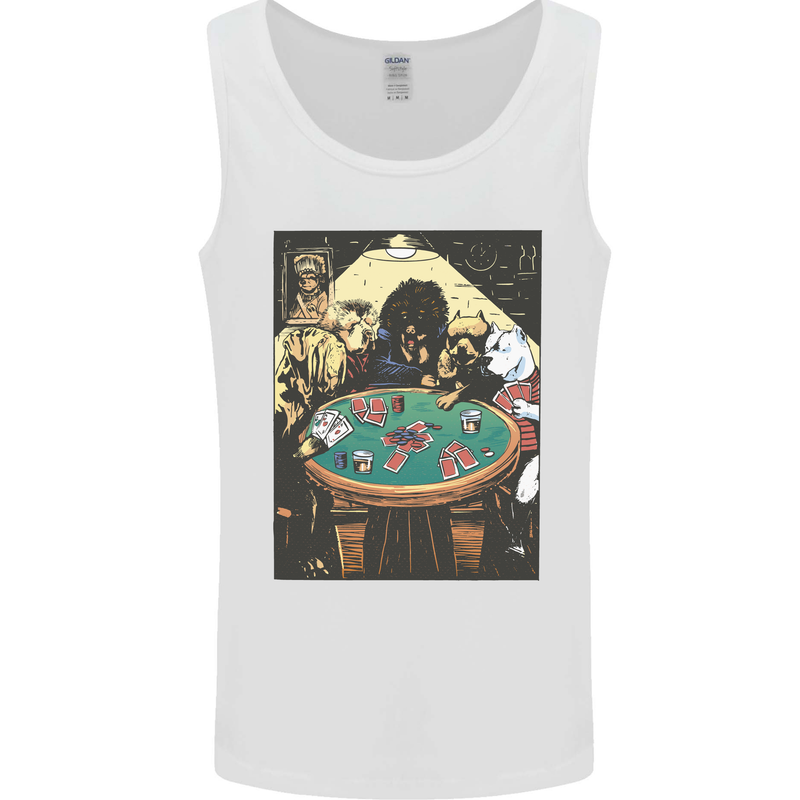 Dogs Playing Poker Mens Vest Tank Top White