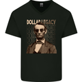 Dollar Legacy Abraham Lincoln Money Cash Hustle Mens V-Neck Cotton T-Shirt Black