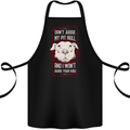 Don't Judge My Pitbull Dog Cotton Apron 100% Organic Black
