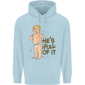 Donald Trump Hes Full of It Sh!#t Funny Childrens Kids Hoodie Light Blue