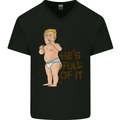 Donald Trump Hes Full of It Sh!#t Funny Mens V-Neck Cotton T-Shirt Black