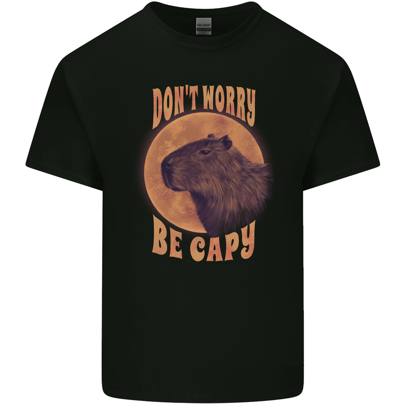 Dont Worry Be Cappy Funny Cappybara Kids T-Shirt Childrens Black