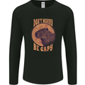 Dont Worry Be Cappy Funny Cappybara Mens Long Sleeve T-Shirt Black