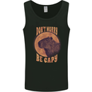 Dont Worry Be Cappy Funny Cappybara Mens Vest Tank Top Black