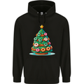 Donut Christmas Tree Funny Xmas Food Mens 80% Cotton Hoodie Black