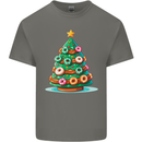 Donut Christmas Tree Funny Xmas Food Mens Cotton T-Shirt Tee Top Charcoal