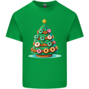 Donut Christmas Tree Funny Xmas Food Mens Cotton T-Shirt Tee Top Irish Green