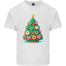 Donut Christmas Tree Funny Xmas Food Mens Cotton T-Shirt Tee Top White