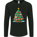 Donut Christmas Tree Funny Xmas Food Mens Long Sleeve T-Shirt Black