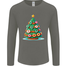 Donut Christmas Tree Funny Xmas Food Mens Long Sleeve T-Shirt Charcoal