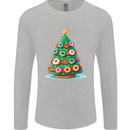 Donut Christmas Tree Funny Xmas Food Mens Long Sleeve T-Shirt Sports Grey