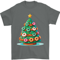 Donut Christmas Tree Funny Xmas Food Mens T-Shirt 100% Cotton Charcoal