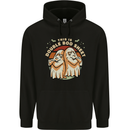 Double Boo Sheet Funny Halloween Mens 80% Cotton Hoodie Black