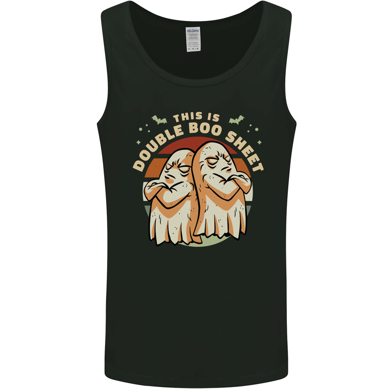 Double Boo Sheet Funny Halloween Mens Vest Tank Top Black