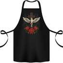 Dove of Redemption Gothic Cross Flowers Art Goth Cotton Apron 100% Organic Black