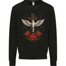 Dove of Redemption Gothic Cross Flowers Art Goth Kids Sweatshirt Jumper Black